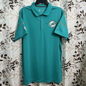 Miami Dolphins Shirt Men's Large Nike Dri-Fit NFL On Field Equipment Teal Polo